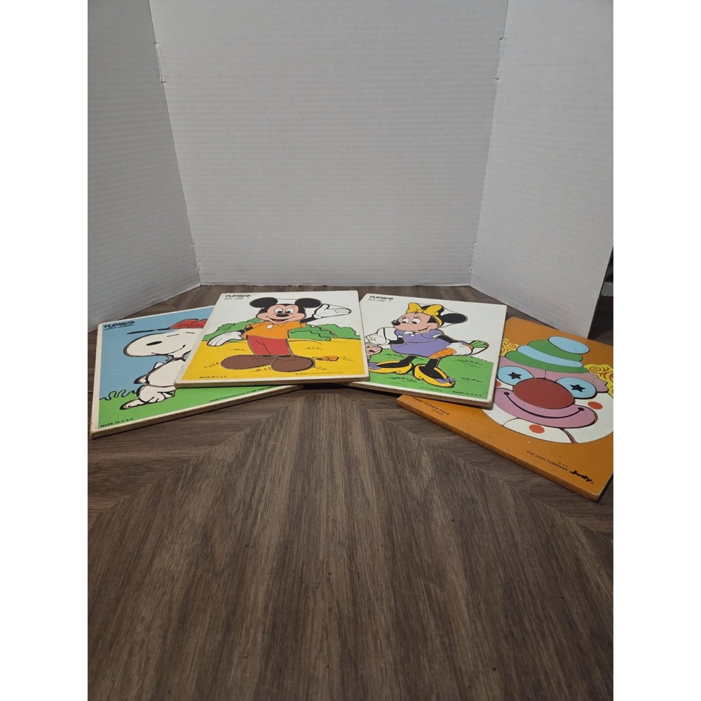 Vintage Puzzles Minnie Mickey Snoopy Clown 1958 Thru 1974